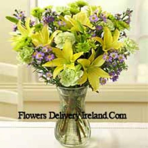 Beautiful Yellow Lilies with Assorted Flowers