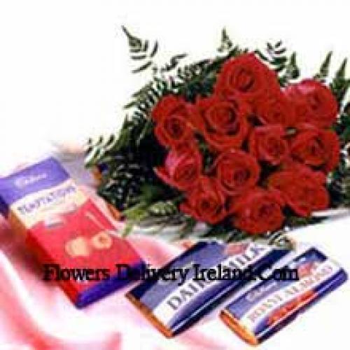 Red Roses with Yummy Chocolates