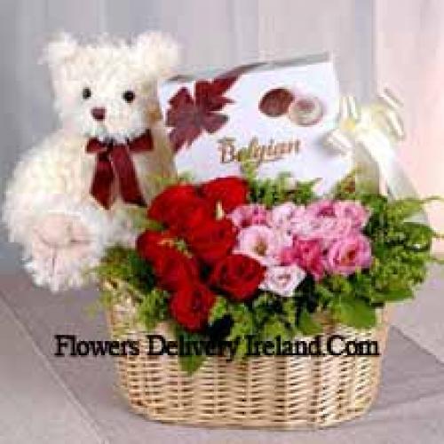 Roses with Chocolate and Teddy